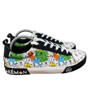 Pokemon Sneakers Mens 9.5‎ Canvas Colorful Ground Up Low Top Skate